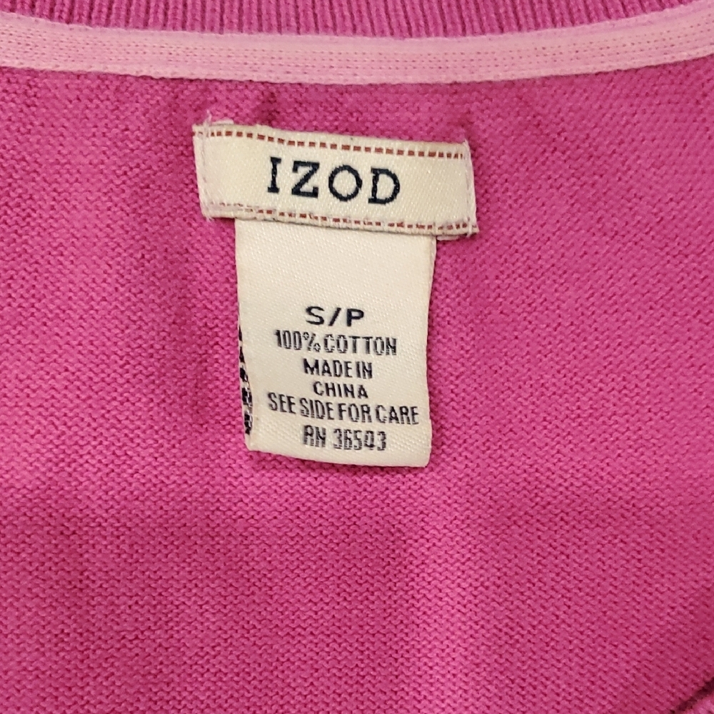 Izod Pink and Gray V-Neck Argyle Sweater - Picture 4 of 7